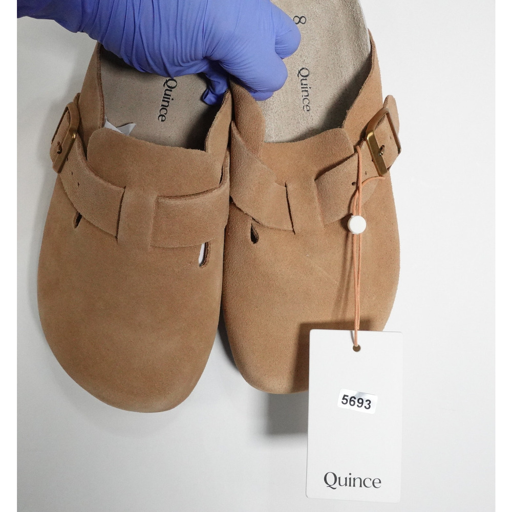 Quince Women's Water Repellant Suede Clog Mule Shoes Pecan Brown Sz 8 5693-78 - Picture 4 of 8